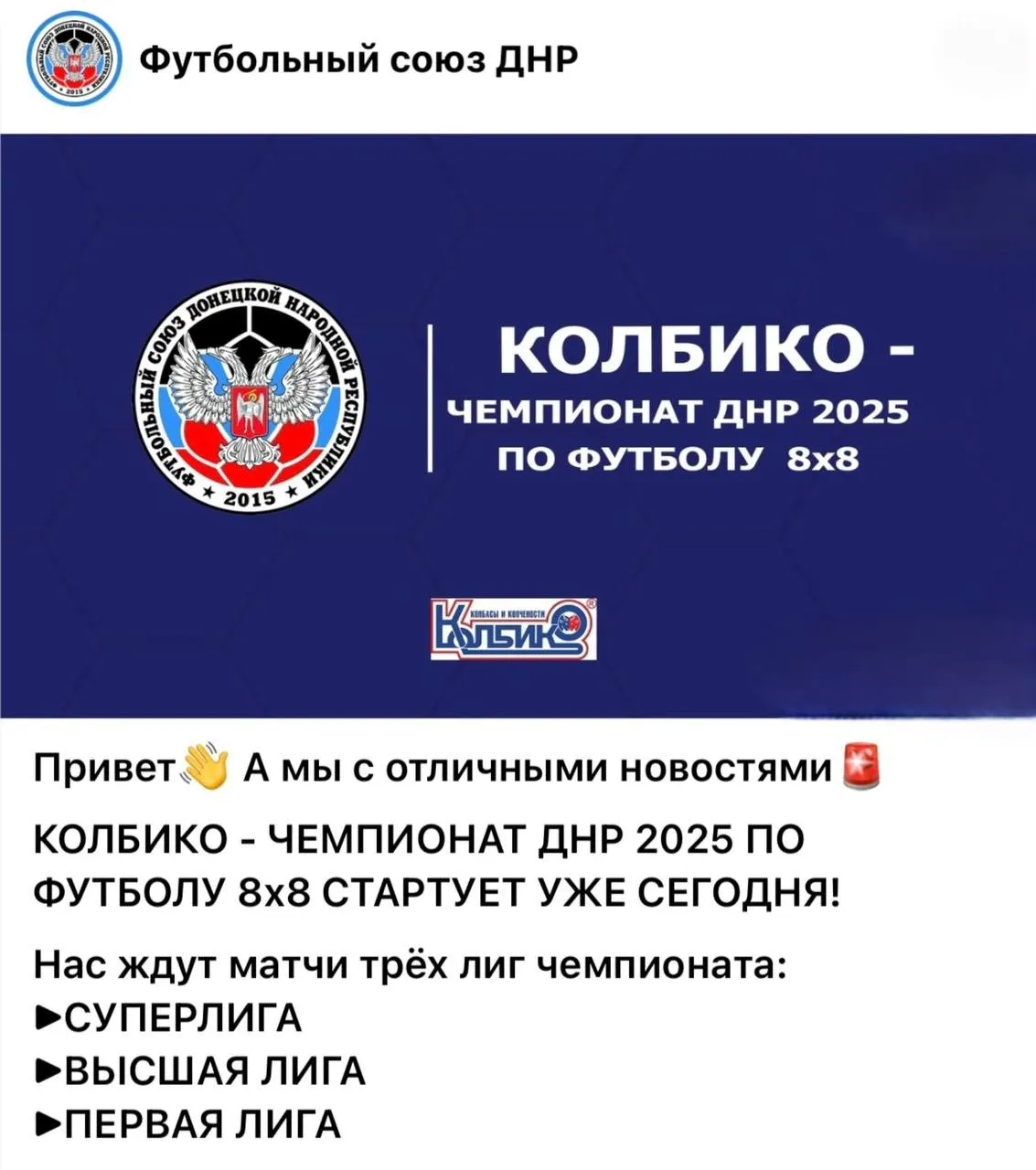 Чемпионат ДНР 2025 по футболу 8х81747917006